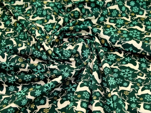 Deadstock Metallic 100% Cotton Fabric Green