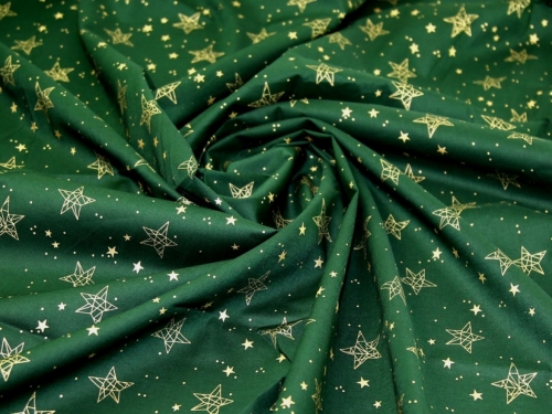 Deadstock Metallic 100% Cotton Fabric Bottle Green