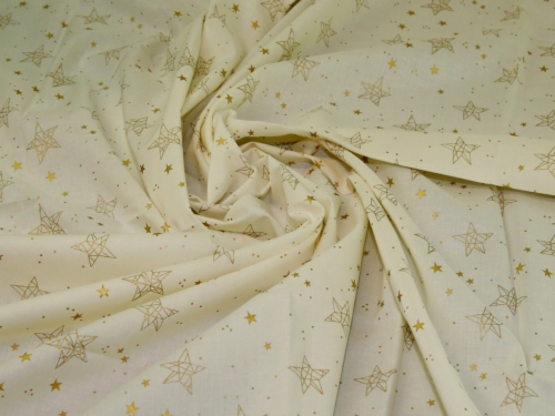 Deadstock Metallic 100% Cotton Fabric Cream
