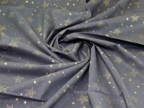 Deadstock Metallic 100% Cotton Fabric Grey
