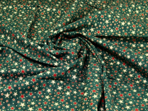 Deadstock Metallic 100% Cotton Fabric Bottle Green