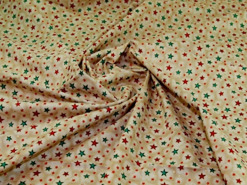 Deadstock Metallic 100% Cotton Fabric Beige