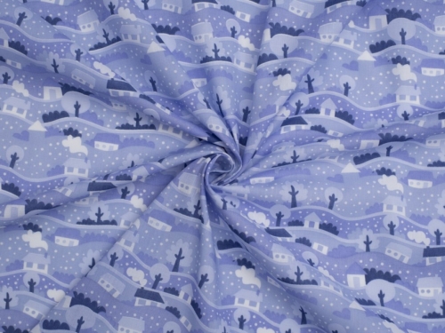 Printed Polycotton Fabric Sky