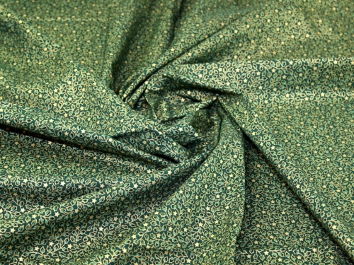 Deadstock Metallic 100% Cotton Fabric Bottle Green