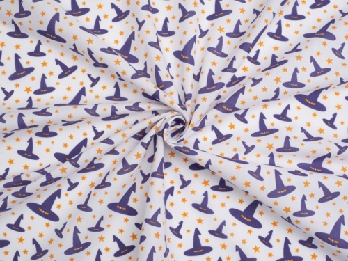 Printed Polycotton Fabric White