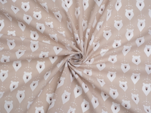 Printed Polycotton Fabric Beige