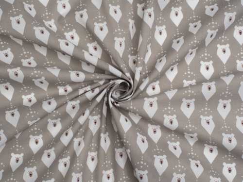 Printed Polycotton Fabric Grey