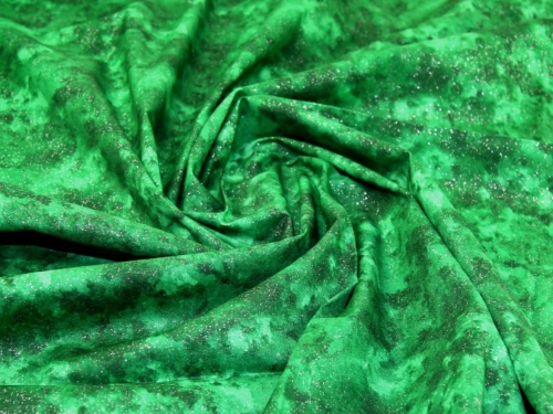 Deadstock Glitter 100% Cotton Fabric Green