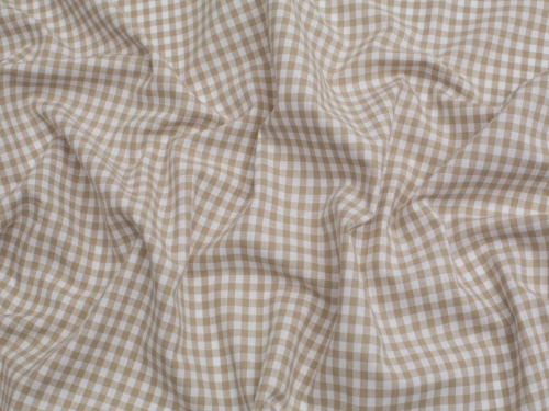 Minerva Core Range 1/4 inch Check Vintage Gingham Fabric Beige