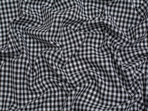Minerva Core Range 1/4 inch Check Vintage Gingham Fabric Black