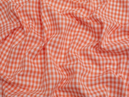 Minerva Core Range 1/4 inch Check Vintage Gingham Fabric Orange