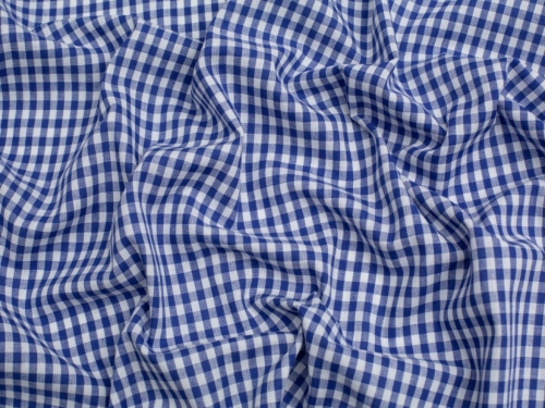 Minerva Core Range 1/4 inch Check Vintage Gingham Fabric Royal Blue
