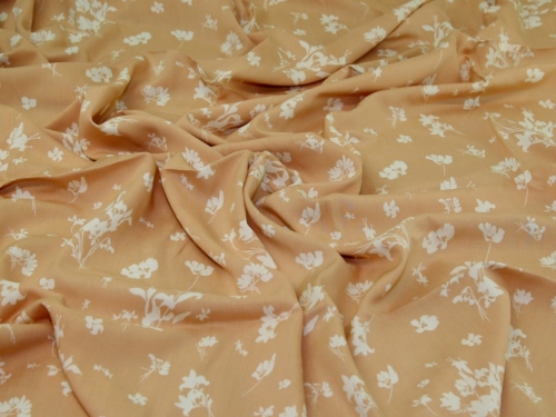 Deadstock Viscose Challis Fabric Sand & Cream