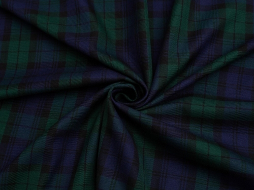 Minerva Core Range Polyester Viscose Suiting Fabric Blackwatch