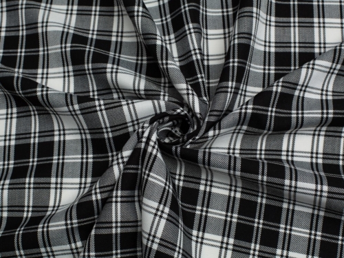 Minerva Core Range Polyester Viscose Suiting Fabric Black & White