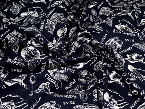 Deadstock 100% Cotton Poplin Fabric Navy