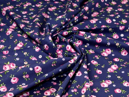 Deadstock 100% Cotton Poplin Fabric Navy