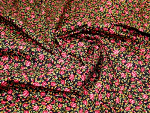 Deadstock 100% Cotton Poplin Fabric Black & Pink