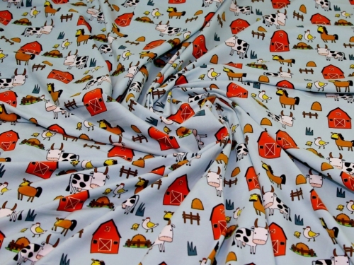 Deadstock Cotton Jersey Stretch Knit Fabric Aqua
