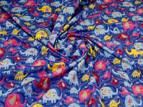 Deadstock Cotton Jersey Stretch Knit Fabric Blue