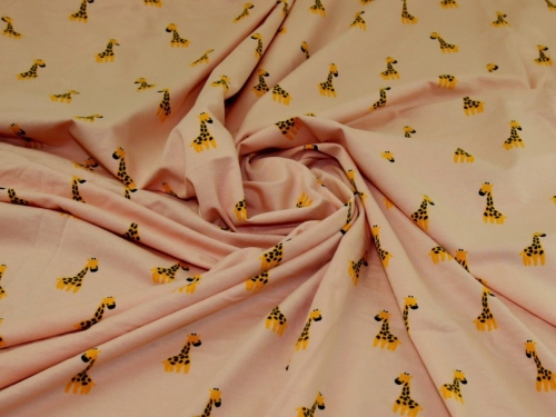 Deadstock Cotton Jersey Stretch Knit Fabric Pale Pink