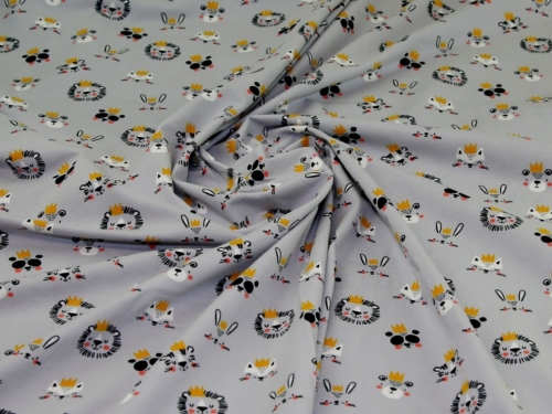 Deadstock Cotton Jersey Stretch Knit Fabric Silver