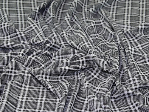 Deadstock Textured Stretch Knit Fabric Black & Grey