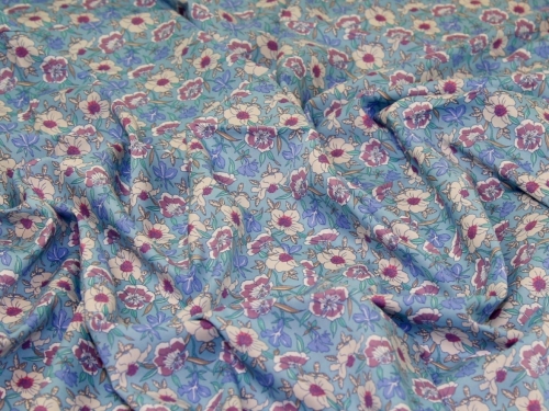 Cotton Lawn Fabric Blue