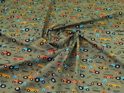 John Louden Cotton Jersey Stretch Knit Fabric Khaki