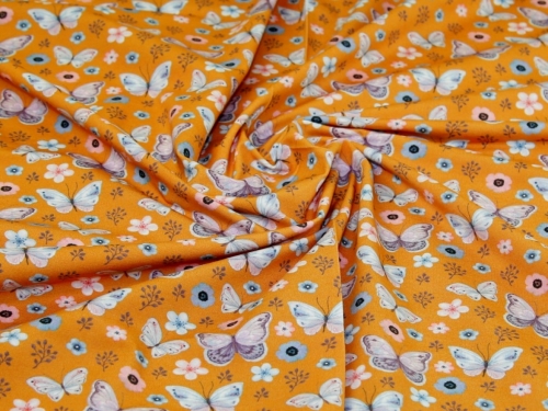 John Louden Cotton Jersey Stretch Knit Fabric Ochre