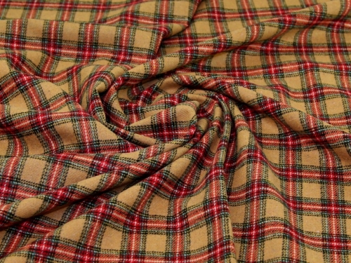 John Louden Wool Blend Coating Fabric Tan