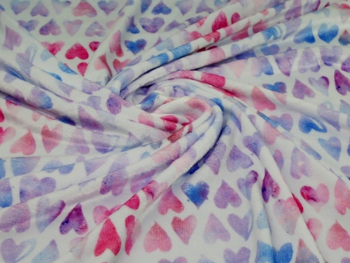 Deadstock Plush Cuddle Fleece Fabric Pink & Blue