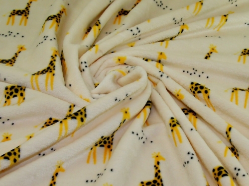 Deadstock Plush Cuddle Fleece Fabric Cream & Yellow