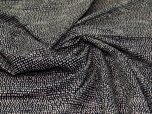 Deadstock Digital Print Smooth Crepe Fabric Black
