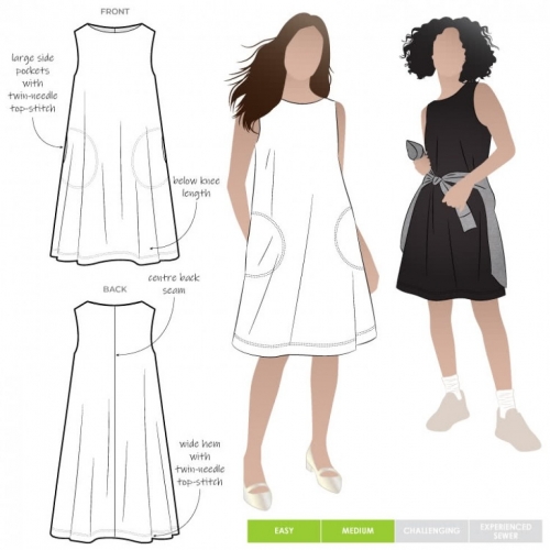 Style Arc Paper Sewing Pattern Lena Shift Dress