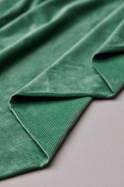 Mind The MAKER Organic Kora Stretch Woven Corduroy Fabric Chalky Green