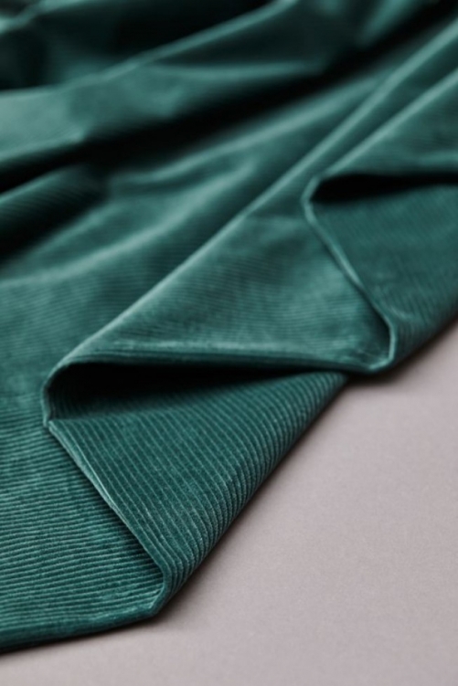 Mind The MAKER Organic Kora Stretch Woven Corduroy Fabric Bottle Green