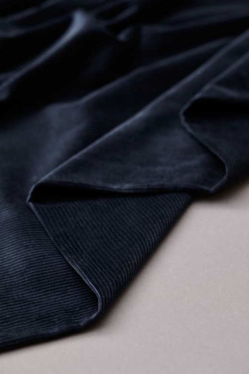 Mind The MAKER Organic Kora Stretch Woven Corduroy Fabric Indigo Night