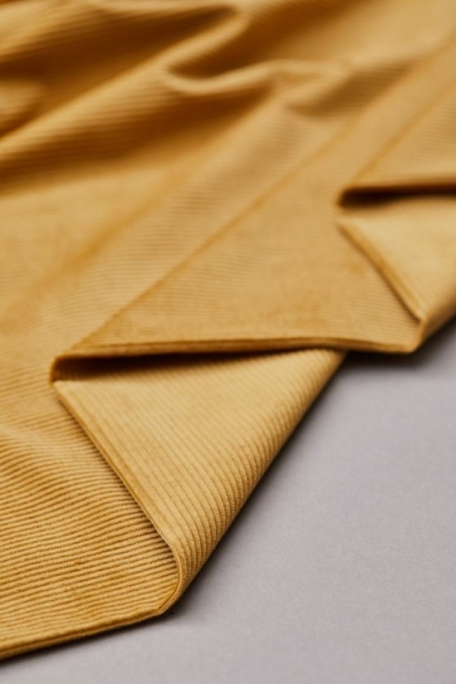 Mind The MAKER Organic Kora Stretch Woven Corduroy Fabric Dry Mustard