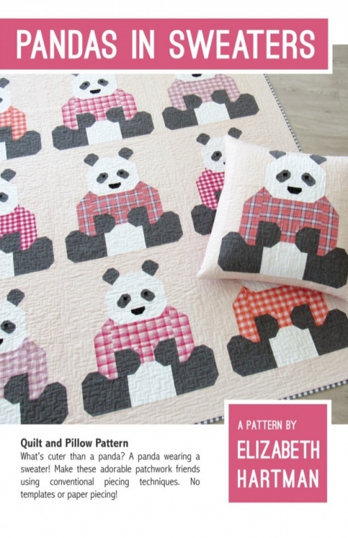 Elizabeth Hartman Quilting Pattern Pandas in Sweaters Quilt