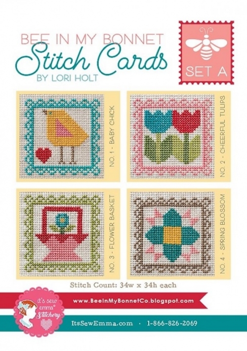 Lori Holt Cross Stitch Pattern Stitch Cards Set A