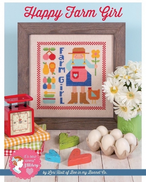 Lori Holt Cross Stitch Pattern Happy Farm Girl