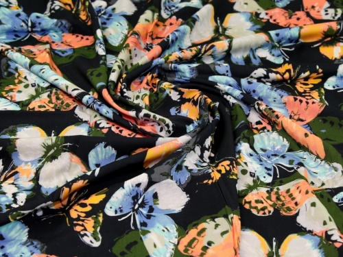 John Kaldor Fernando Viscose Challis Fabric Midnight
