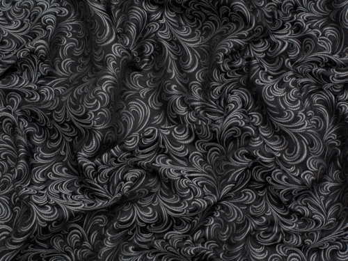 Minerva Core Range Assis Woven Jacquard Fabric Black & Silver