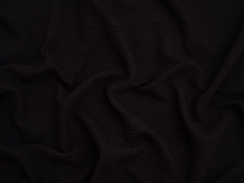 Minerva Core Range Cotton Ottoman Rib Stretch Knit Fabric Black
