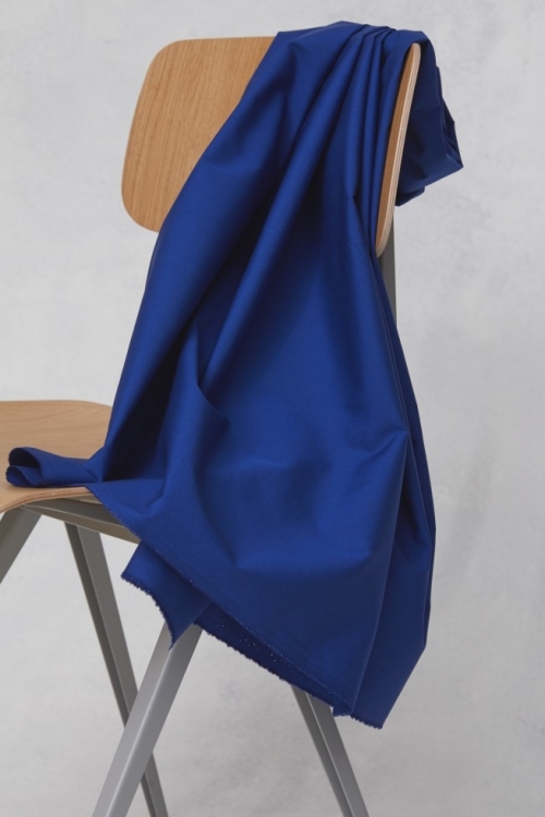 Mind The MAKER Organic Papertouch 100% Cotton Poplin Fabric Cobalt Blue