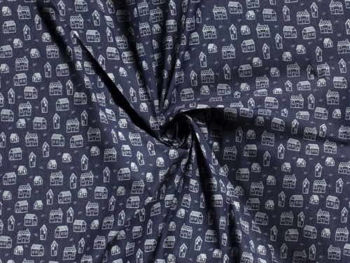 Stretch Woven Denim Fabric Navy