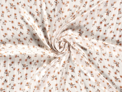 Lurex Sparkle Sheer Chiffon Fabric Ivory