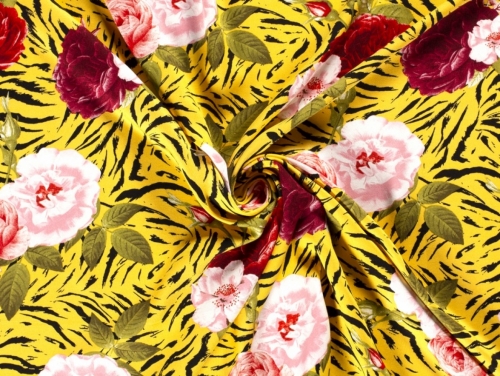 Viscose Challis Fabric Yellow
