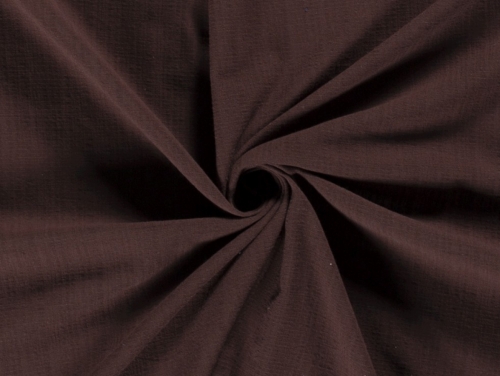 Textured Weave Cotton Gauze Fabric Brown